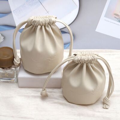 Small Pu Leather Drawstring Pouches Golf Divot Tool Ball Packing 15x20CM