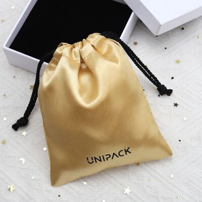 High End Mini Drawstring Satin Pouch For Gift Rings Jewelry Storage