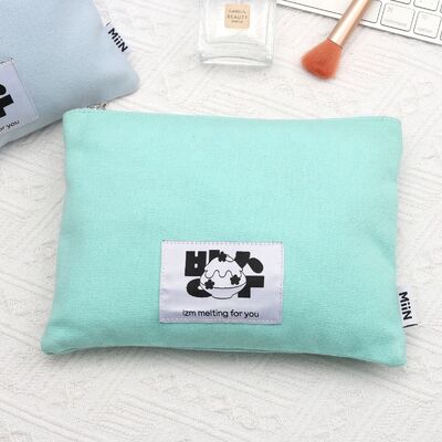 Custom Printed Canvas Cotton Pouch for Beauty Travel Skincare Makeup Cosmetic Brush