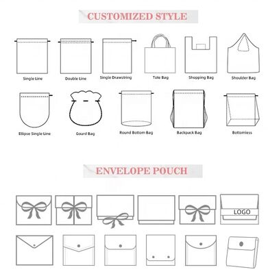 Cotton Twill Fabric Envelope Dust Bag Recyclable Custom Logo Eco Friendly