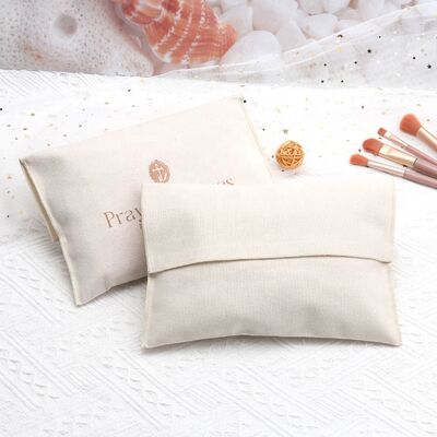 Natural Cotton Canvas Envelope Pillow Pouch Bag Dustproof With Flap