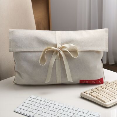 Cotton Muslin Envelope Bag With Bow Protecting Clothes Wallet Handbag