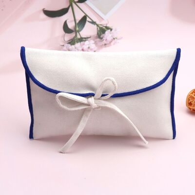 Cotton Twill Envelope Pouch Custom Logo Printed Cosmetic Wallet Packaging