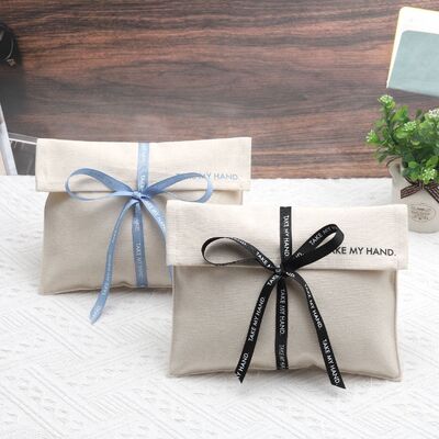 Natural Canvas Envelope Clothes Packaging Bag Dustproof for Handbag Cap Packing