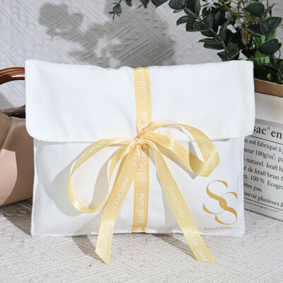 Customized White Velvet Envelope Scarf Wig Books Packaging Bag With Logo