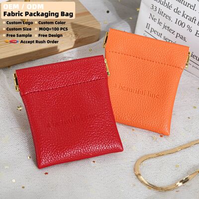 100pcs Custom Emboss Logo Pu Leather Magnet Pouch For Rings Earrings Bracelet Waterproof Pu Leather Jewelry Packaging Bag