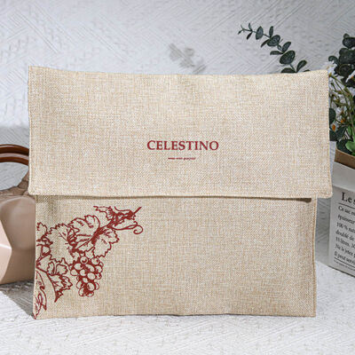 Large Capacity Thick Jute Envelope Gift Bag With Screen Printed Logo Organic Jute Clothing Handbag Packing Envelope Pouch