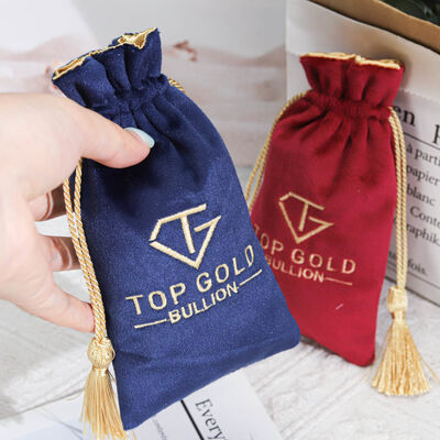 High Quality Velvet Perfume Jewelry Candle Packing Bag With Logo Customized Velvet Drawstring Gift Pouch