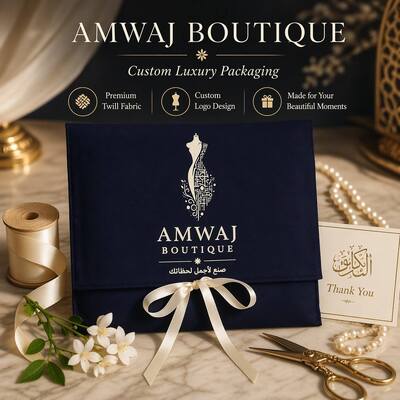 Custom Logo Premium Twill Fabric Gift Box Satin Ribbon Bow Luxury Jewelry Packaging for Necklace Bracelet Ring Wholesale OEM