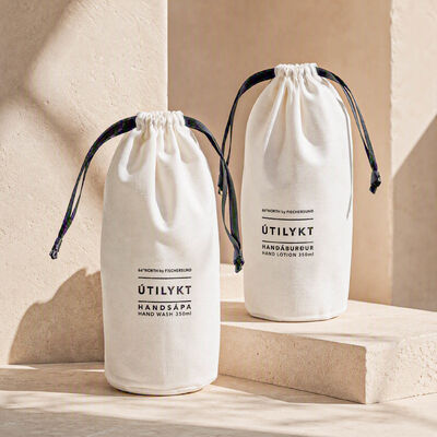Eco-friendly Cotton Linen Packing Bag for Toiletries Custom Round Bottom Cotton Linen Drawstring Hand Wash Dust Pouch with logo
