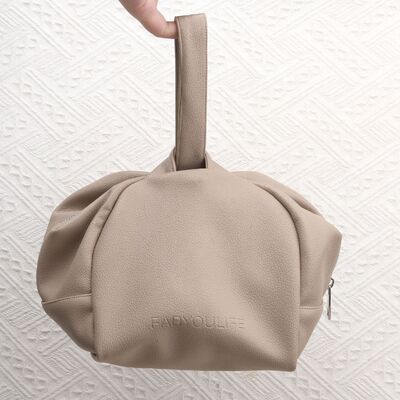 Leather Zipper Cosmetic Travel Bag Custom Logo for Girl Makeup Skincare Storage