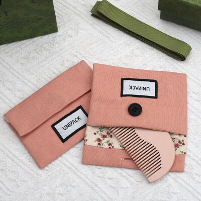 Pink Canvas Cotton Jewelry Dust Pouch Dustproof Tear Resistant