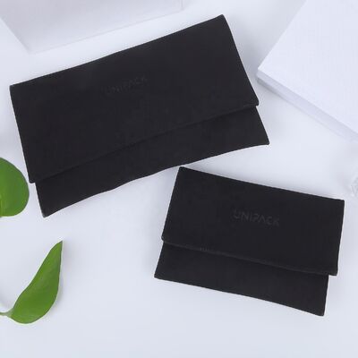 Black Leather Envelope Bag Dustproof Waterproof 10x15 for Pu Wallet Packaging