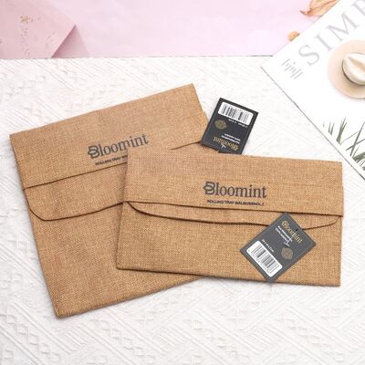 Paper Label Natural Jute Envelope Bag Custom Logo Printed Gift Eco Friendly