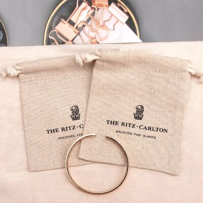 Cotton Linen Jewelry Drawstring Bag Dust Proof For Ring Necklace Earring