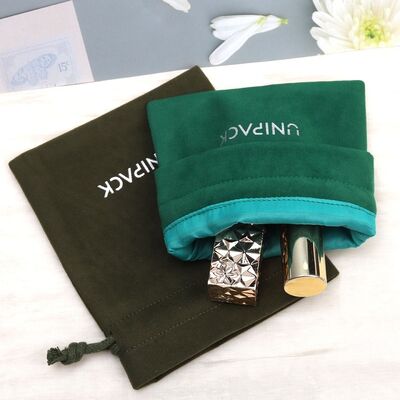 Velvet Perfume Jewelry Dust Bag Custom Logo Printed Drawstring Faux Suede Pouch