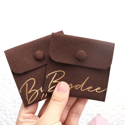 Microfiber Jewelry Dust Bag Snap Button Bag With Insert Pad