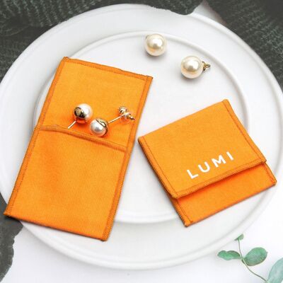 Necklace Earring Jewelry Dust Bag Cotton Twill Envelope Flap Pouch Reusable