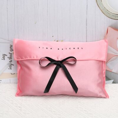 Custom Screen Printing Logo Envelope Satin Dust Bag With Flap