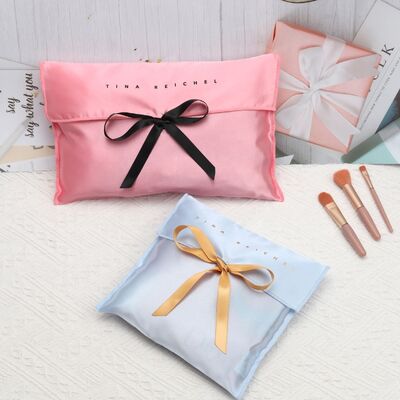 Custom Screen Printing Logo Envelope Satin Dust Bag With Flap