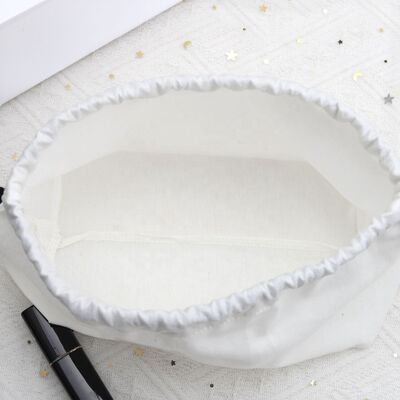 Square Bottom Cotton Canvas Pouch Custom Printed Skincare Makeup Drawstring Bag