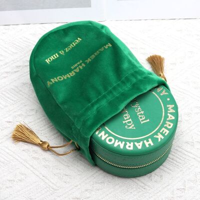 Luxury Custom Printed Round Bottom Velvet Bag for Box Gift Candle Packaging