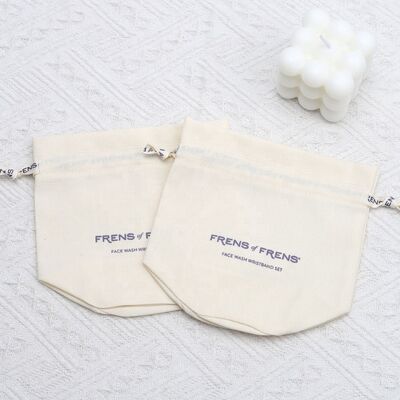 Round Bottom Drawstring Cotton Dust Bag Eco Friendly Candle Packaging 12x15