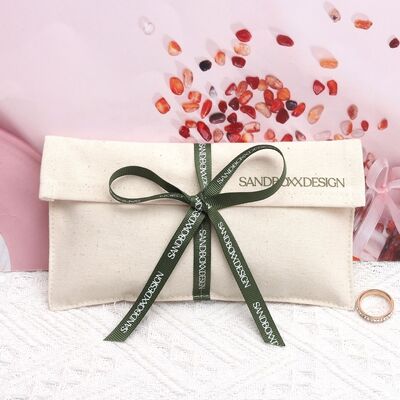 Cotton Twill Envelope Cosmetic Packaging Custom Printed Logo Gift Hair Storage Dust Pouch