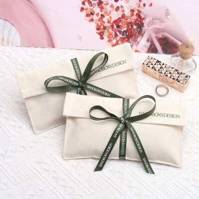 Cotton Twill Envelope Cosmetic Packaging Custom Printed Logo Gift Hair Storage Dust Pouch