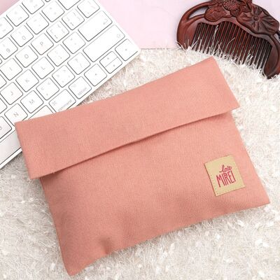 Custom Envelope Cotton Dust Bag With Button Cotton Linen Cosmetic Packaging Pouch