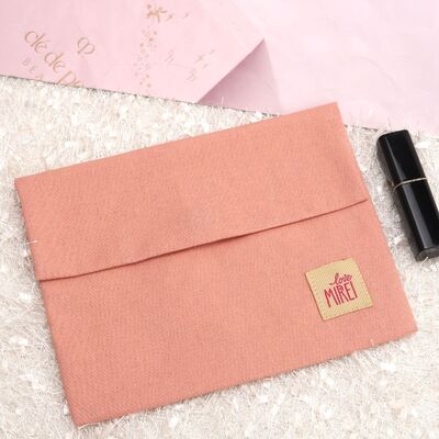 Custom Envelope Cotton Dust Bag With Button Cotton Linen Cosmetic Packaging Pouch