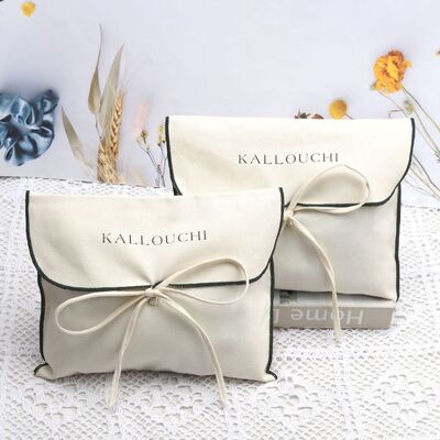 Recyclable Cotton Twill Envelope Packing Bag for Luxury Custom Logo Clothes Dust Bag