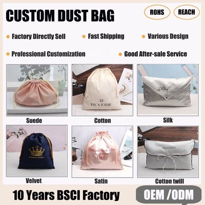 ODM OEM Soft Velvet Gift Drawstring Dust Bag Custom Logo Printed