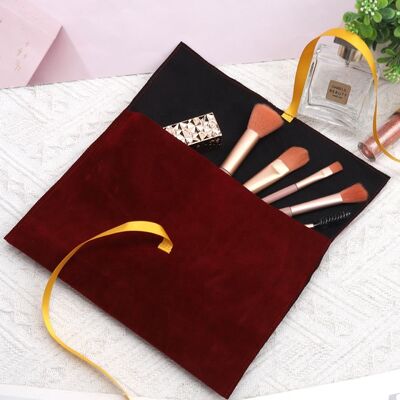 Custom Logo Printed Velvet Suede Envelope Pouch With Flap Cosmetic Jewelry Packing Bag