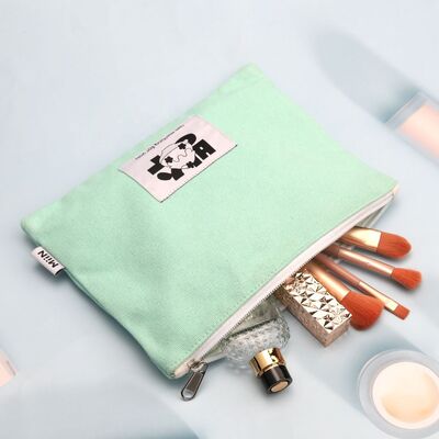 Custom Printed Canvas Cotton Pouch for Beauty Travel Skincare Makeup Cosmetic Brush