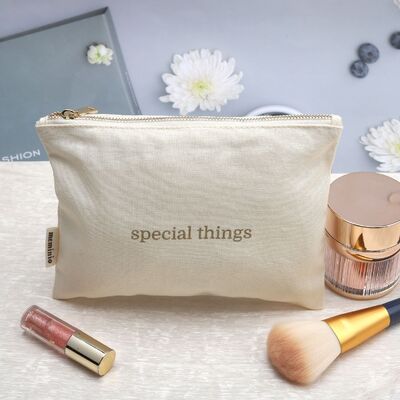 Eco Friendly Custom Printed Makeup Organic Cotton Linen Plain Bag With Zipper