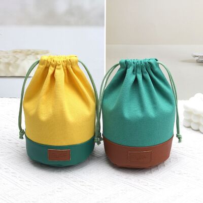 Canvas Cosmetic Drawstring Cotton Dust Bag with Round Bottom