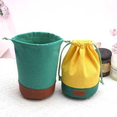 Canvas Cosmetic Drawstring Cotton Dust Bag with Round Bottom