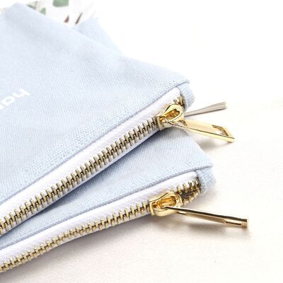 Cotton Canvas Cosmetic Zipper Bags Customized Logo Printed 25x20