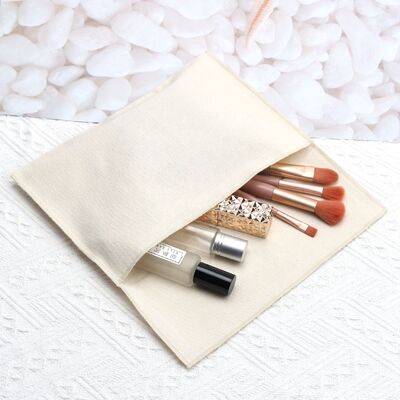 Natural Cotton Canvas Envelope Pillow Pouch Bag Dustproof With Flap