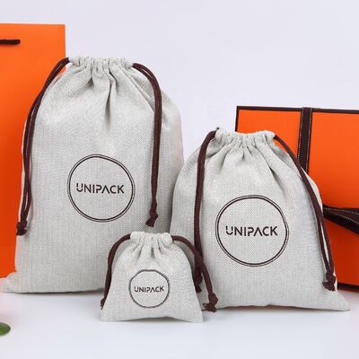 Herringbone Drawstring Custom Dust Bag Recycled for Wallet Perfume Handbag Packing