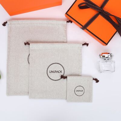 Herringbone Drawstring Custom Dust Bag Recycled for Wallet Perfume Handbag Packing