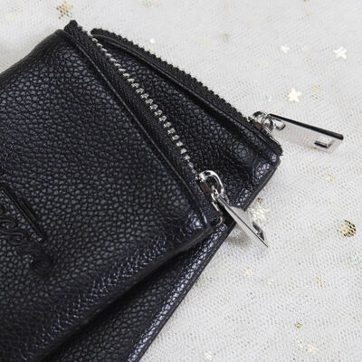 Customized Pu Leather Zipper Bag Waterproof Screen Printing Logo Pu Leather Zipper Pouch