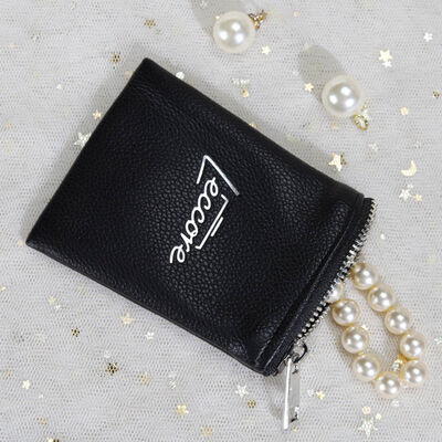 Customized Pu Leather Zipper Bag Waterproof Screen Printing Logo Pu Leather Zipper Pouch