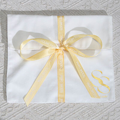 Customized White Velvet Envelope Scarf Wig Books Packaging Bag With Logo