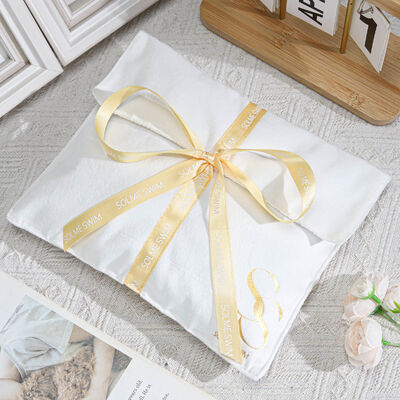 Customized White Velvet Envelope Scarf Wig Books Packaging Bag With Logo