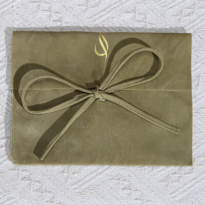 Personalized Suede Envelope Gift Bag With Logo High End Suede Flap Packaging Pouch