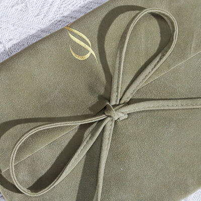 Personalized Suede Envelope Gift Bag With Logo High End Suede Flap Packaging Pouch