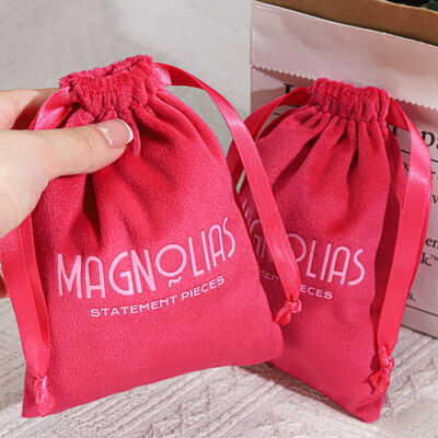 High Quality Velvet Perfume Jewelry Candle Packing Bag With Logo Customized Velvet Drawstring Gift Pouch