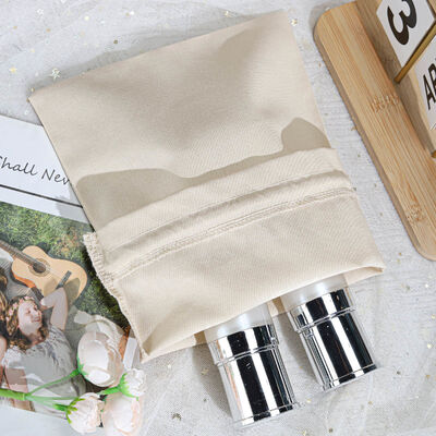 Eco Friendly Beige Cotton Linen Drawstring Dust Bag Custom Screen Logo Cotton Linen Drawstring Pouch